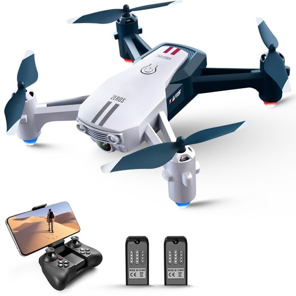 V15-1080P Wifi FPV Drone with 1080P HD Camera, Headless Mode/3D Flips, RC Quadco